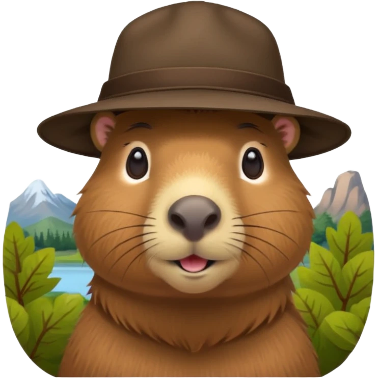 Capibara with a hat emoji