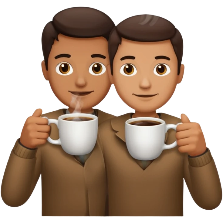a man with two glasses of coffee emoji