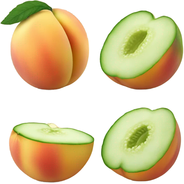 Peach with a cucumber inside emoji