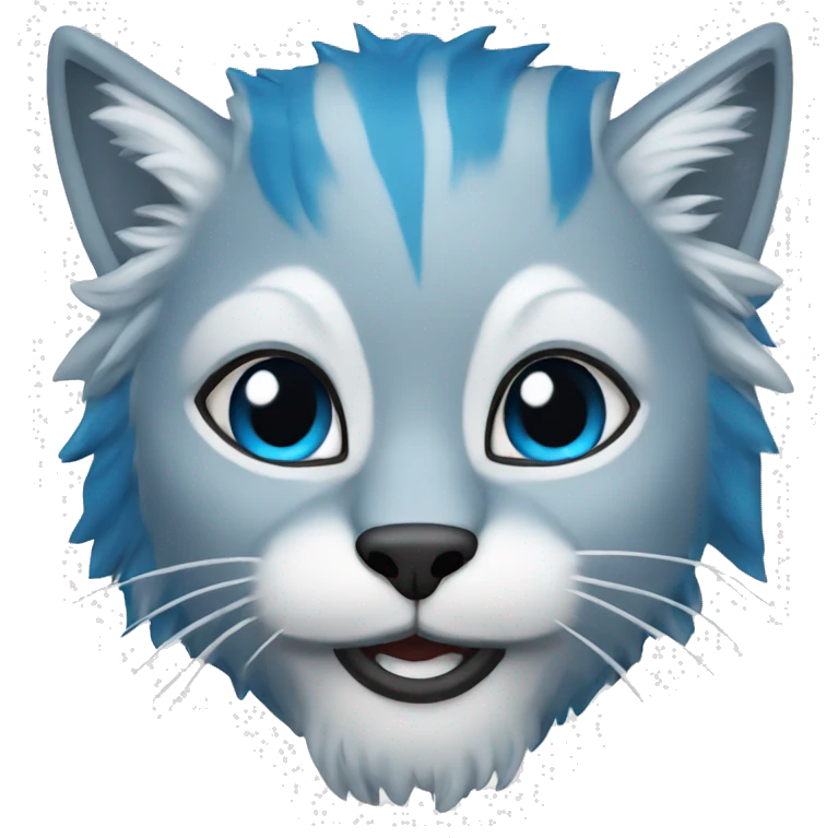 A blue lynx with a laptop emoji