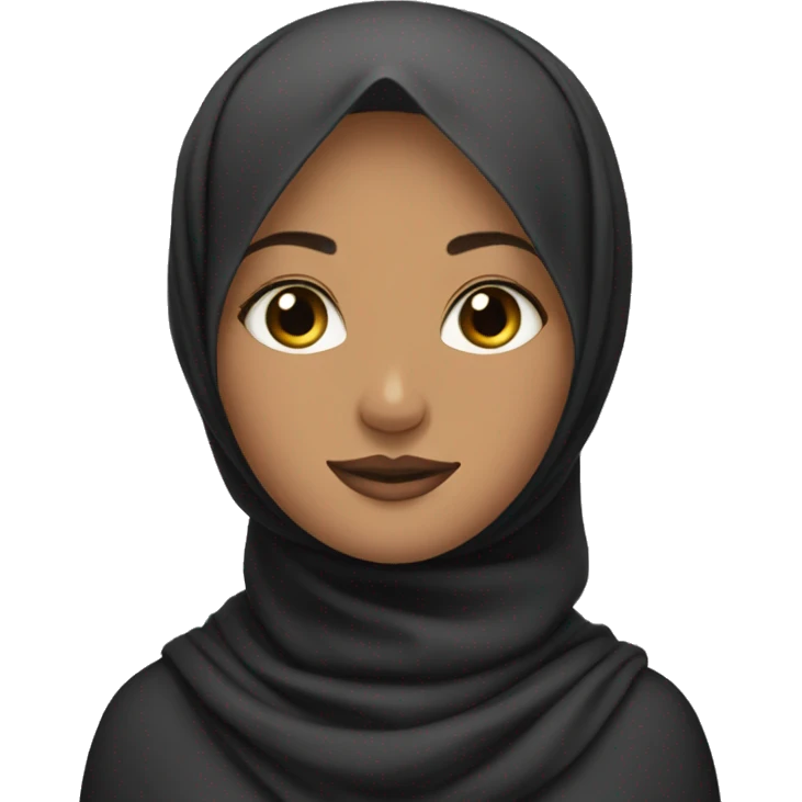 One hijabi, and 2 black-haired girls emoji