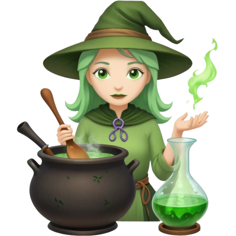 green witch cooking potion emoji