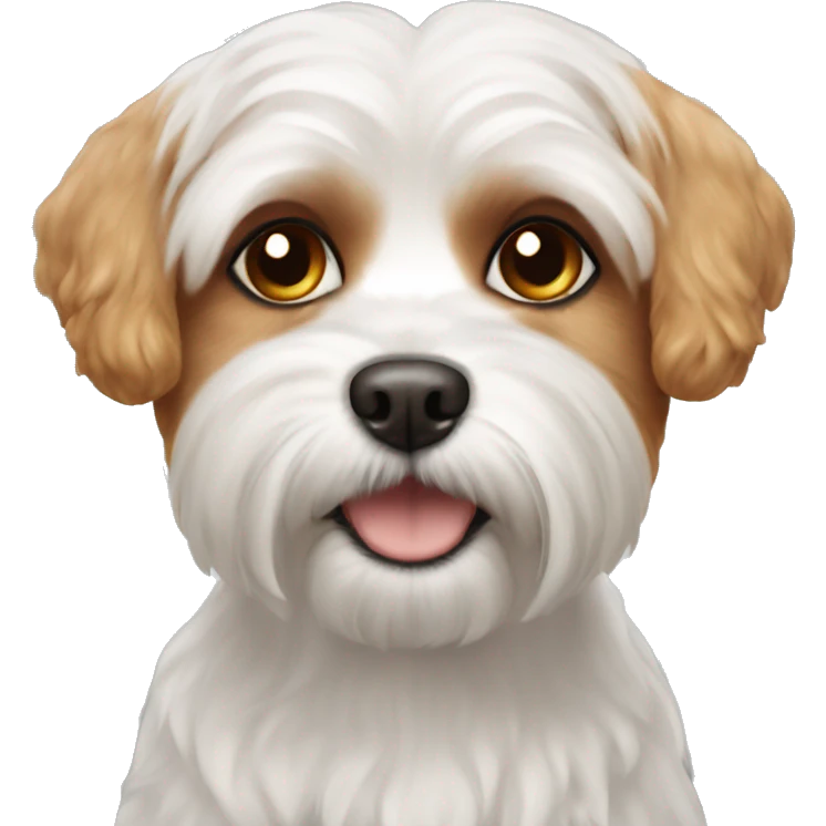 Ginger maltese dog dark brown eyes emoji