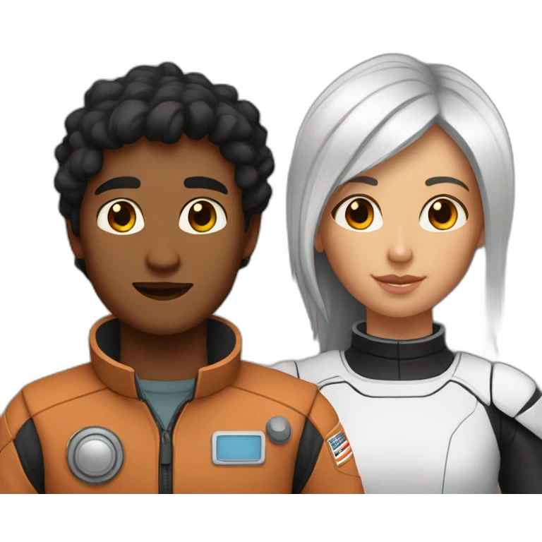 couple on mars girl has brown hair boy has black hair emoji
