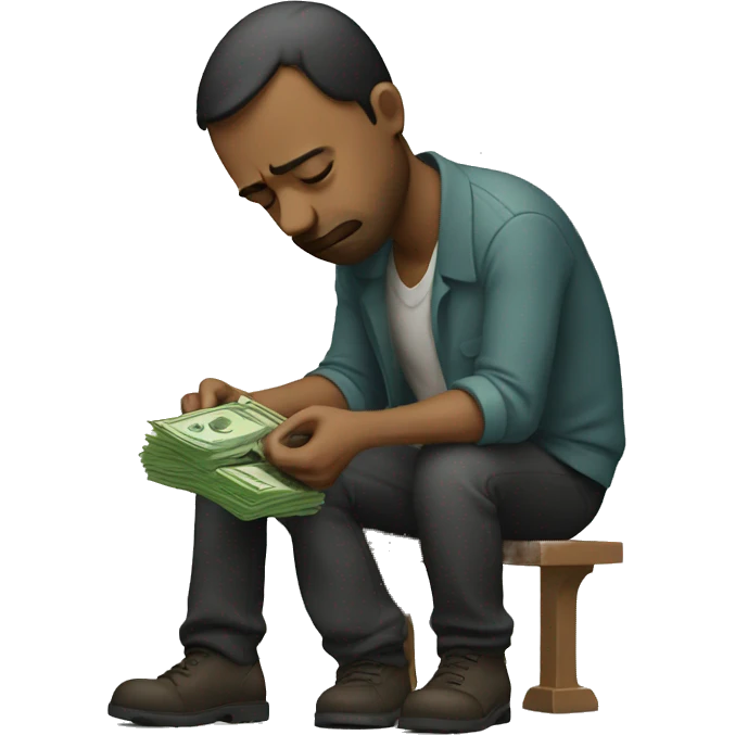 sad man with money emoji