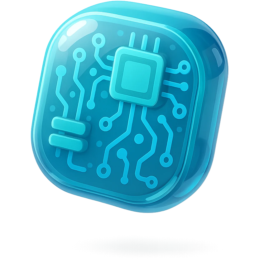 emoji of a cyber digital product, futuristic and tech-inspired emoji