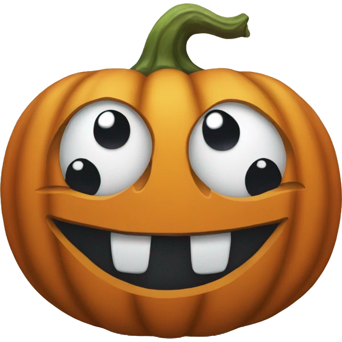 Silly pumpkin emoji