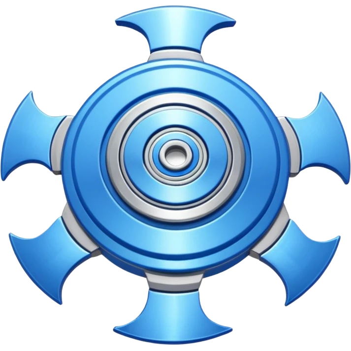 A blue Beyblade with 3 pointed blades like Victory Valtryek emoji