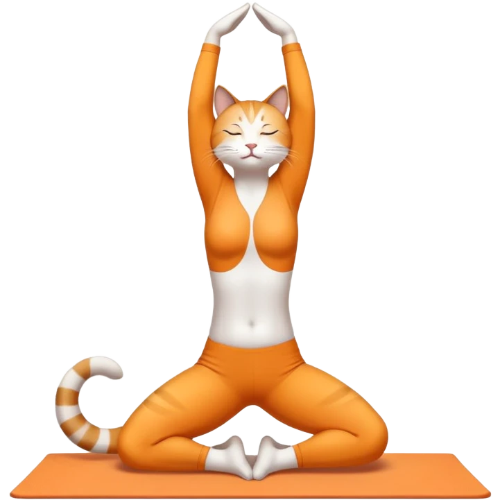 cat doing yoga camel pose with arched back emoji