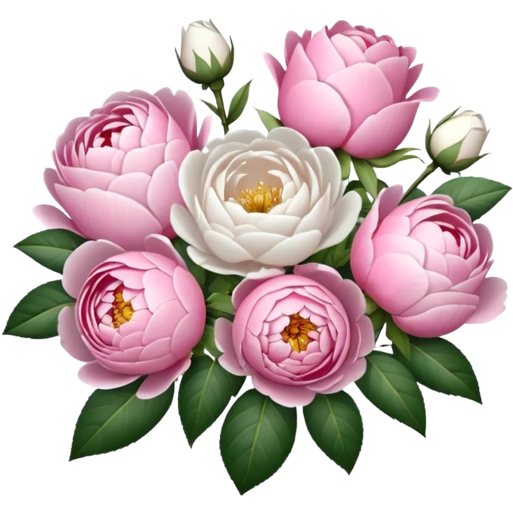 pink and white bouquet of ￼flowers  emoji
