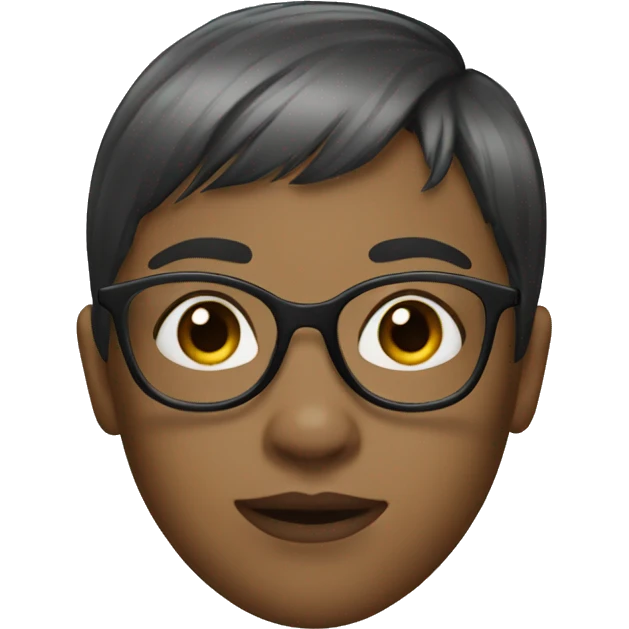 Girl with short hair bangs and glasses  emoji