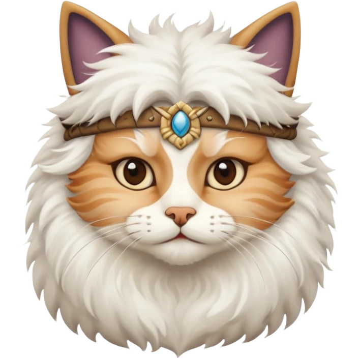 viking white cat emoji
