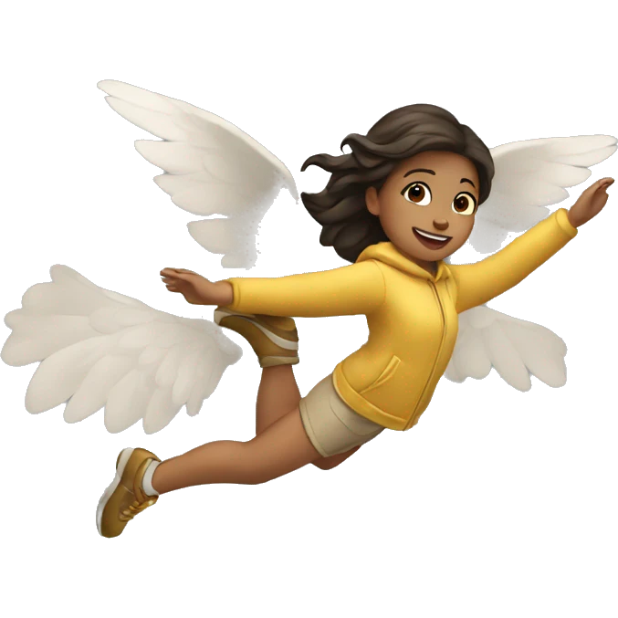A girl in flight emoji