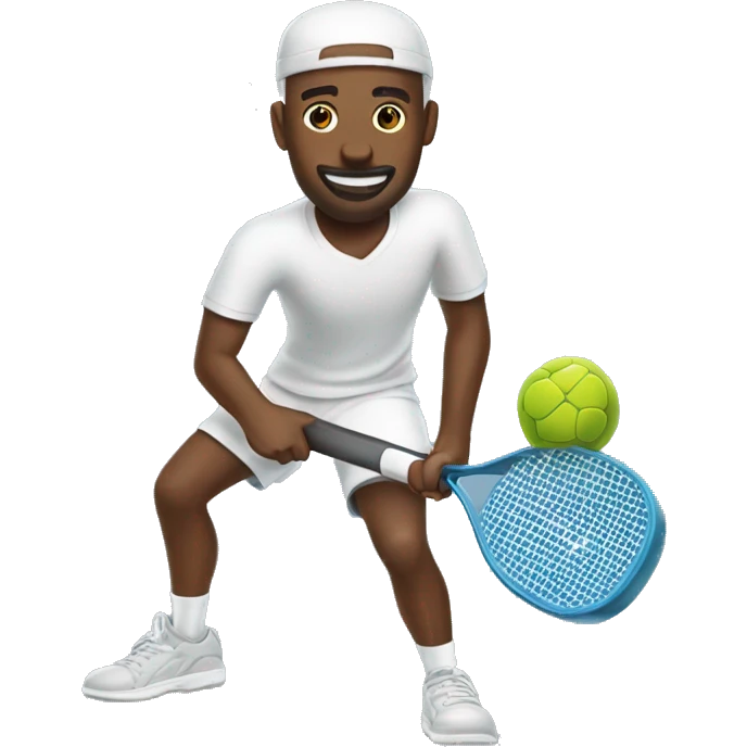 Black man playing pickleball  emoji