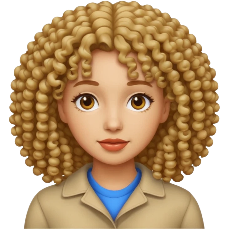 woman with curly hair emoji, light skin tone emoji