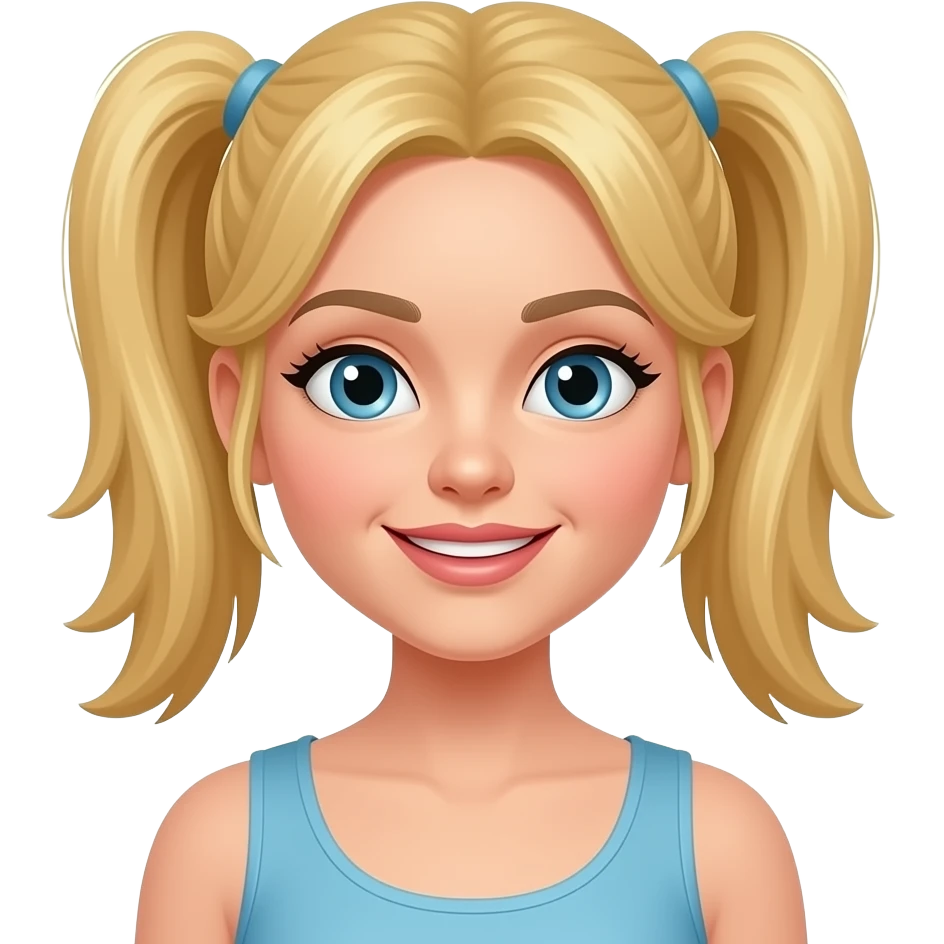 Blonde Woman with Ponytails emoji