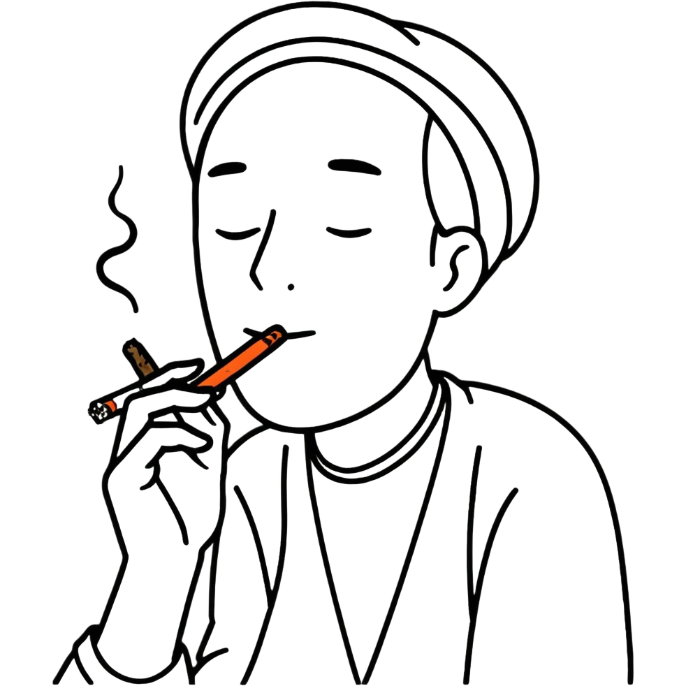 Etinerant qui fume un joint emoji