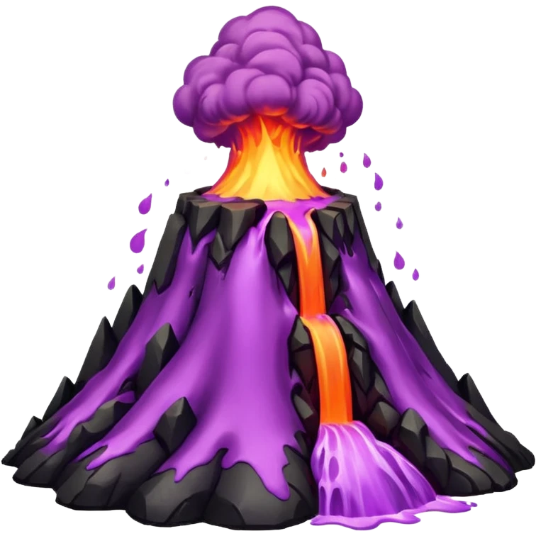 A volcano errupting woth pure purple lava emoji