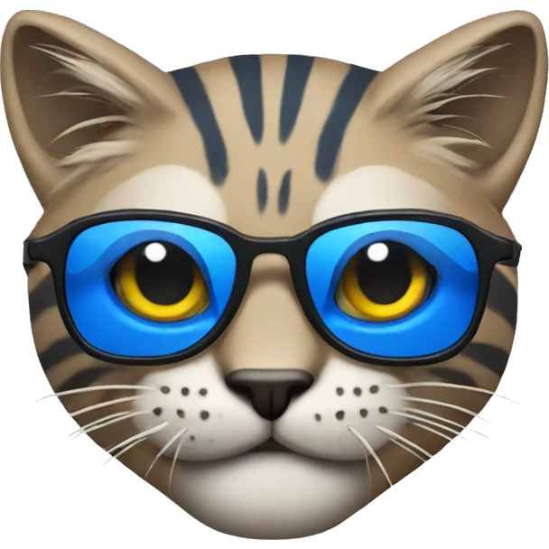blue wildcat with sunglasses emoji