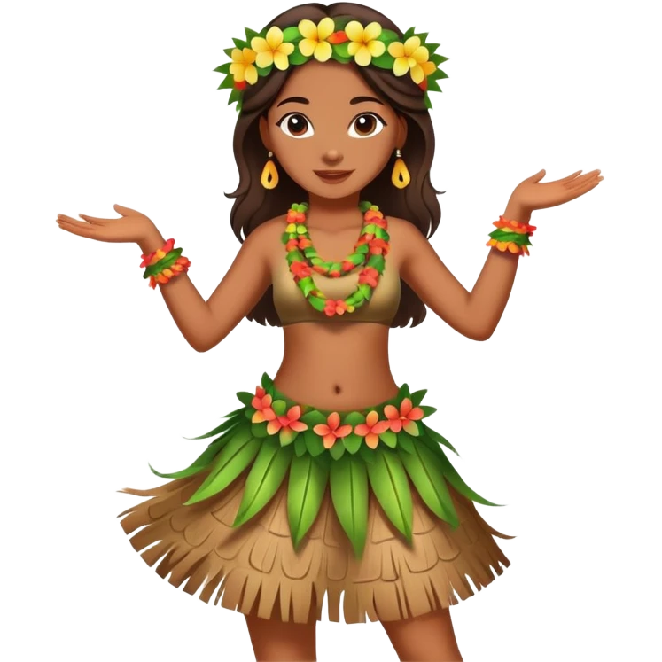 Beautiful Hawaiian girl dancing hula emoji