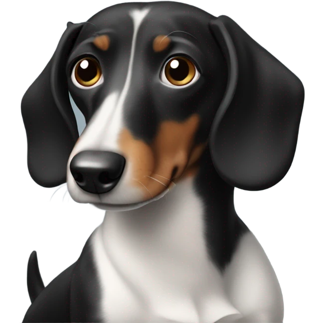 black and white wiener dog emoji