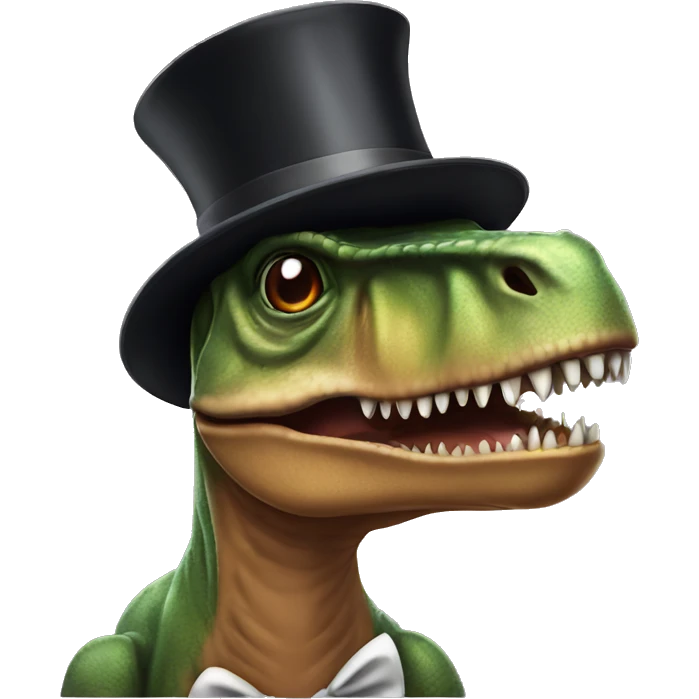 T rex in a top hat  emoji