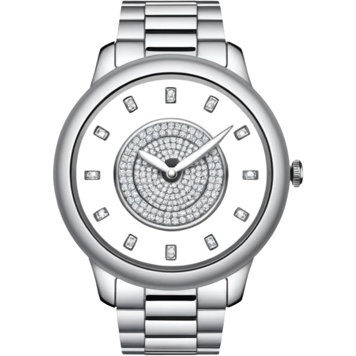 Crie um relógio de pulso prateado cravejado de diamantes brilhantes emoji