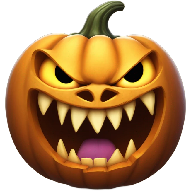 Scary pumpkin eating a rat emoji