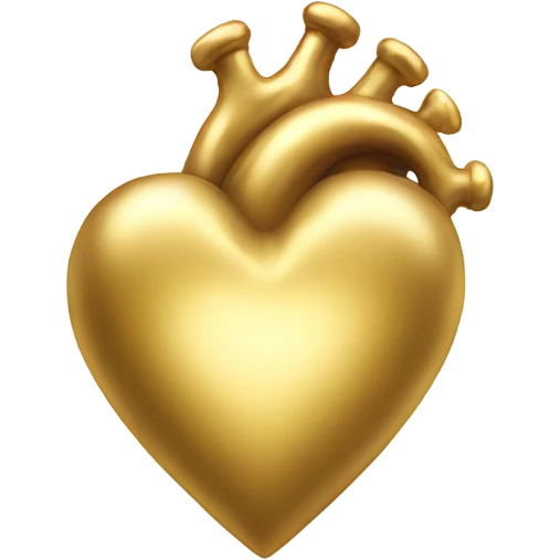 Gold cosmic heart emoji