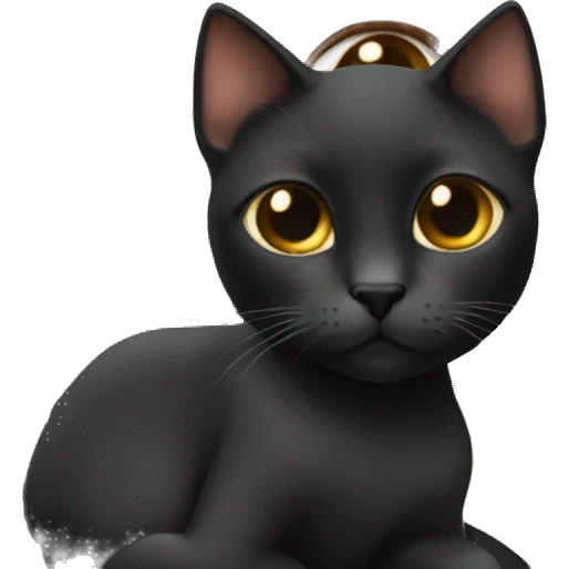 Black cute cat with blonde girl  emoji