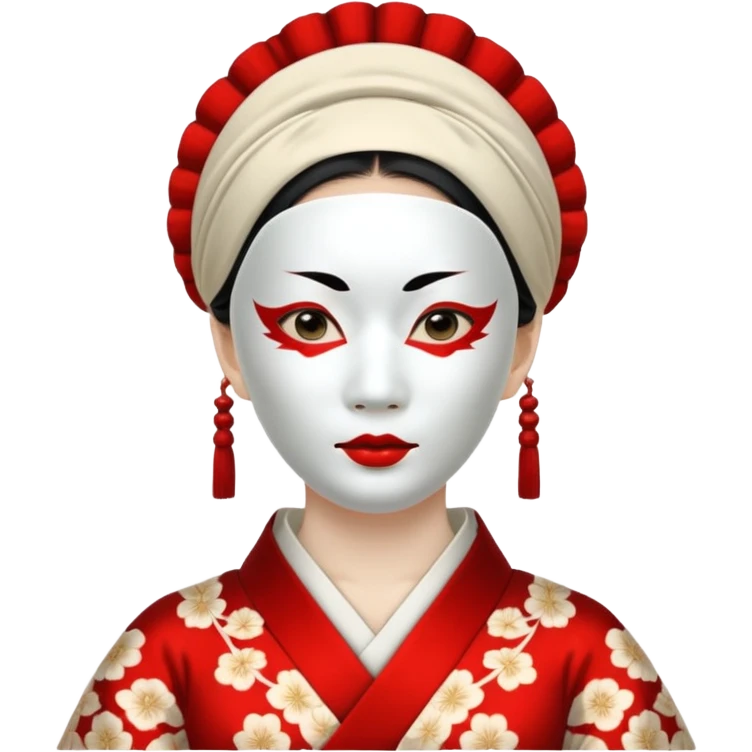 japaneses old culture woman with white mask emoji