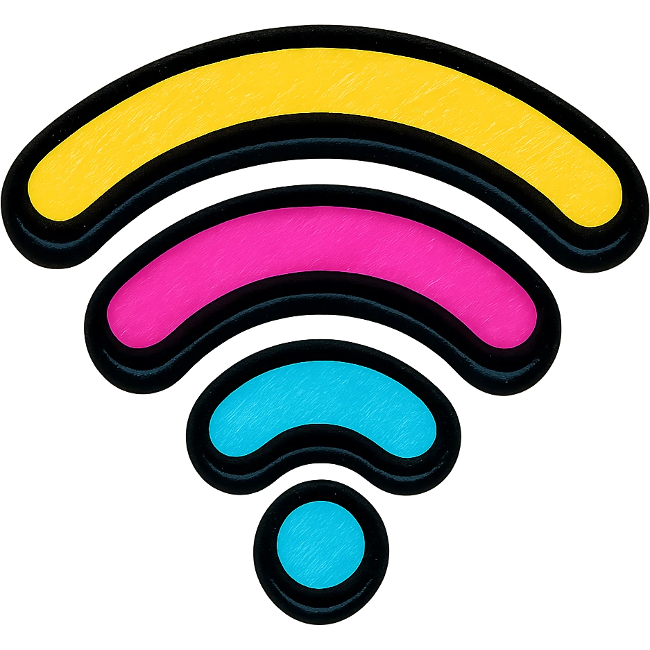stylized wifi symbol with techy gradient effect, vibrant colors, modern look emoji
