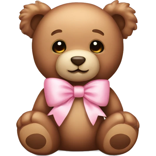 teddy bear with light pink bow emoji