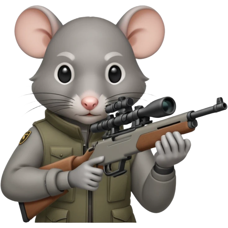 a rat aiming down a sniper rifle emoji