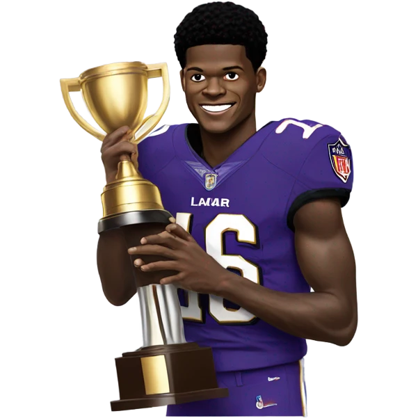 Lamar Jackson with trophy emoji