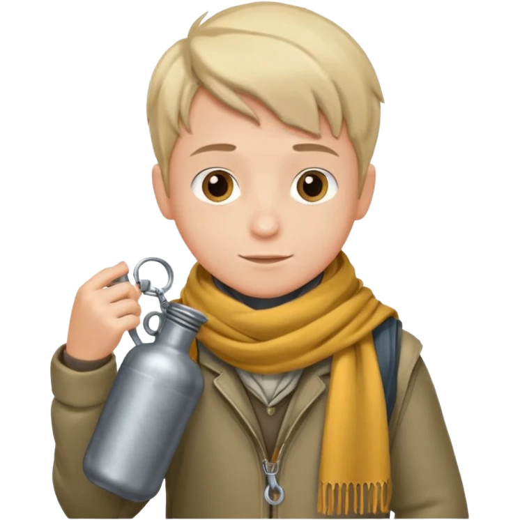 Boy + scarf + canteen emoji