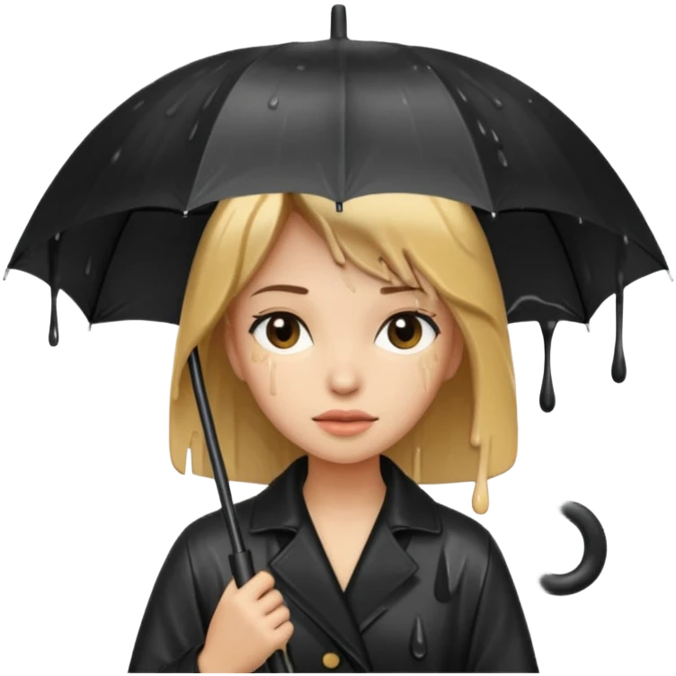 she getting wet (umbrella, dripping hair) emoji