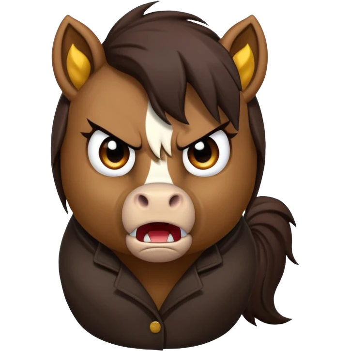Angry Pony with the Anger Symbol emoji over it emoji