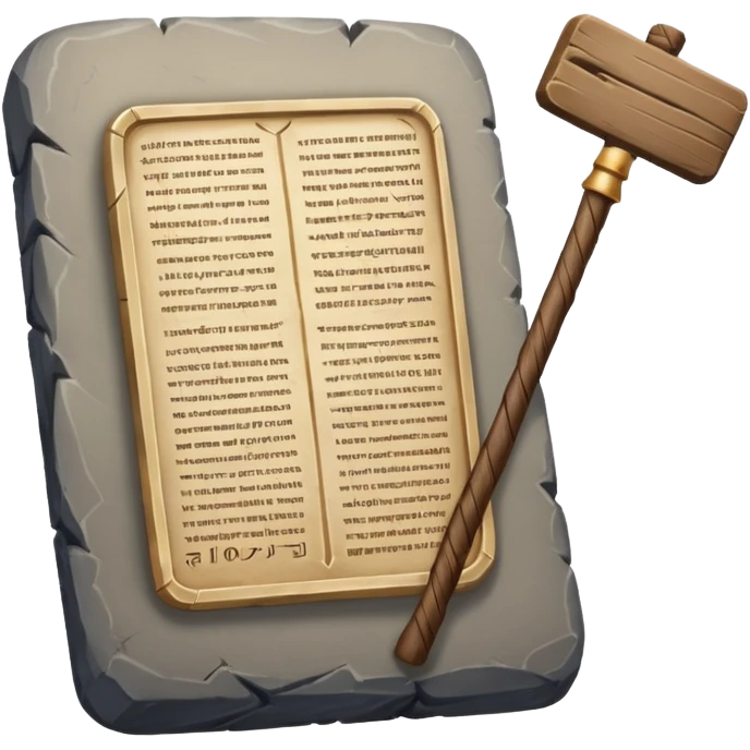 Ten commandments tablets and staff simplify emoji