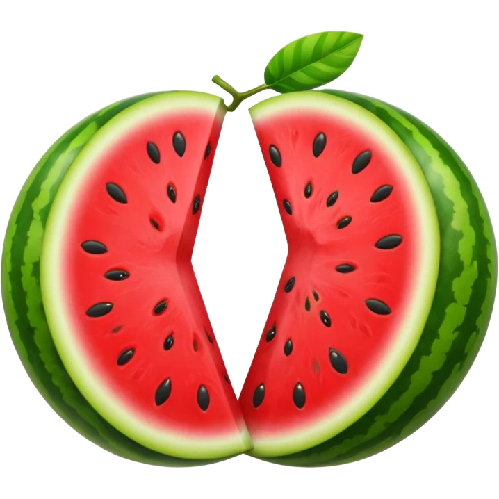 Watermelon and mango kissing emoji
