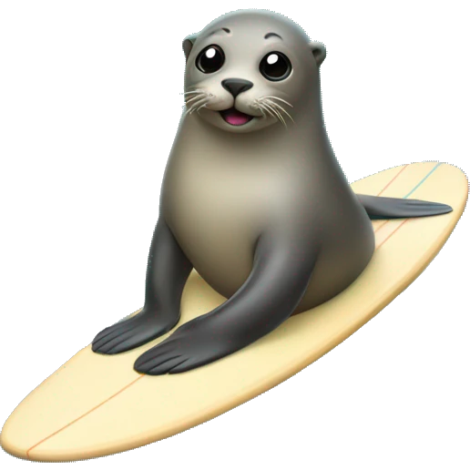 A seal on a surf board  emoji