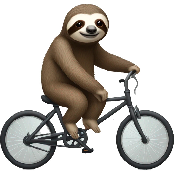 Sloth in a top at riding a bike emoji