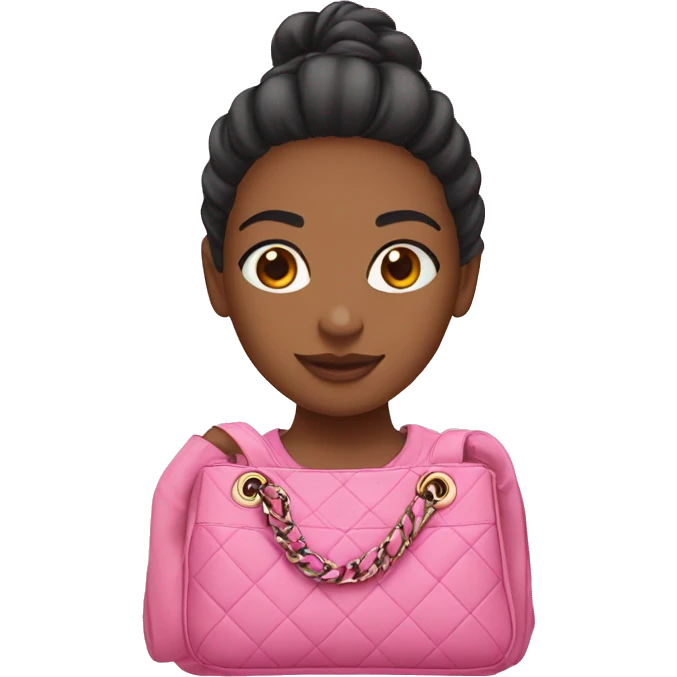 Girl wearing pink chanel bag emoji