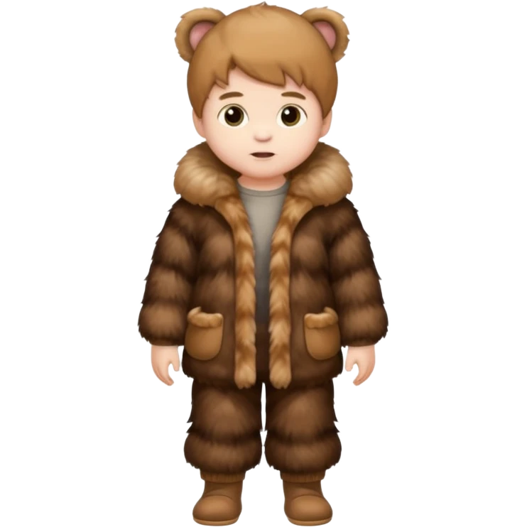 a full body of baby boy wearing fur clothing



















 emoji