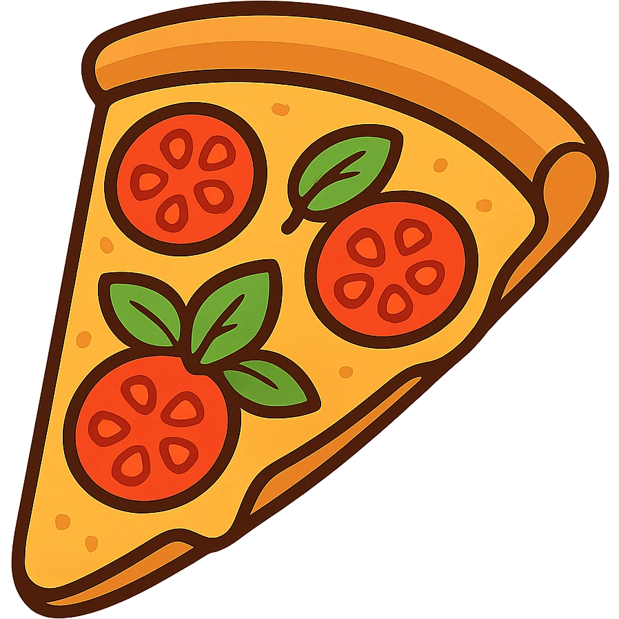 flat toon margherita pizza slice emoji