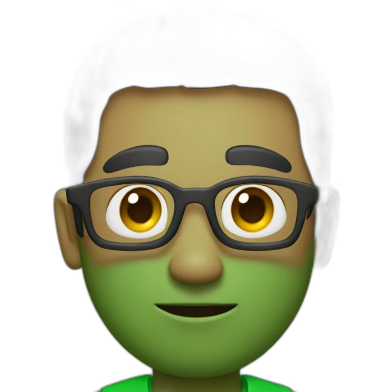 man with camera in green shirt with dark haircut fade emoji