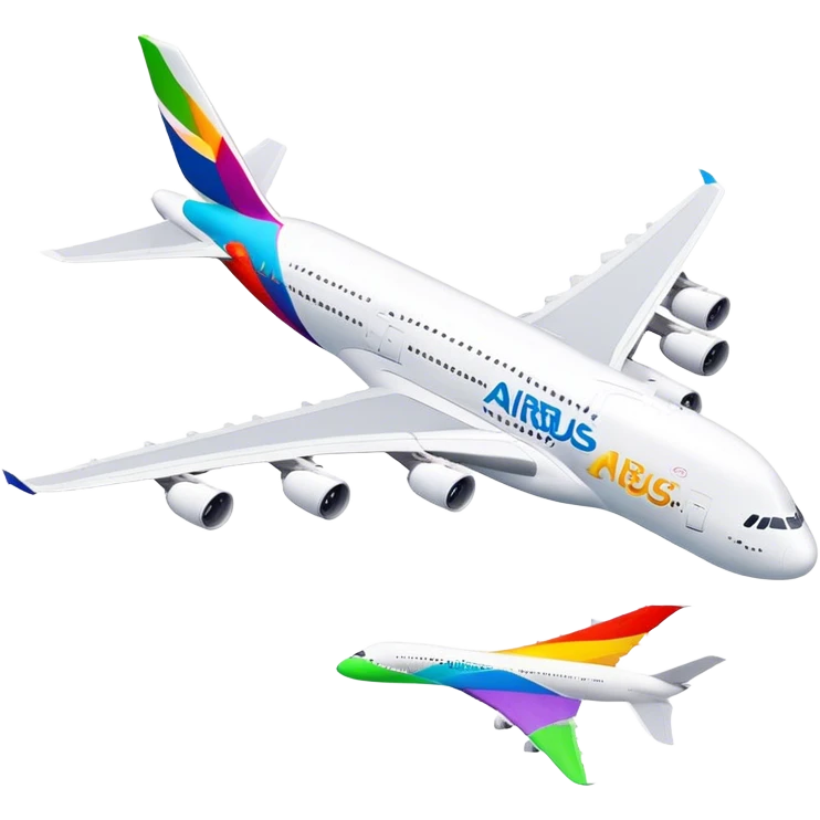 Airbus A380 - Airbus (Model Year: 2021) (Iconic colour: White with colorful tail) emoji