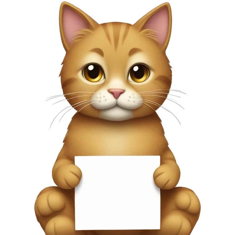 cat holding “feel better” sign emoji