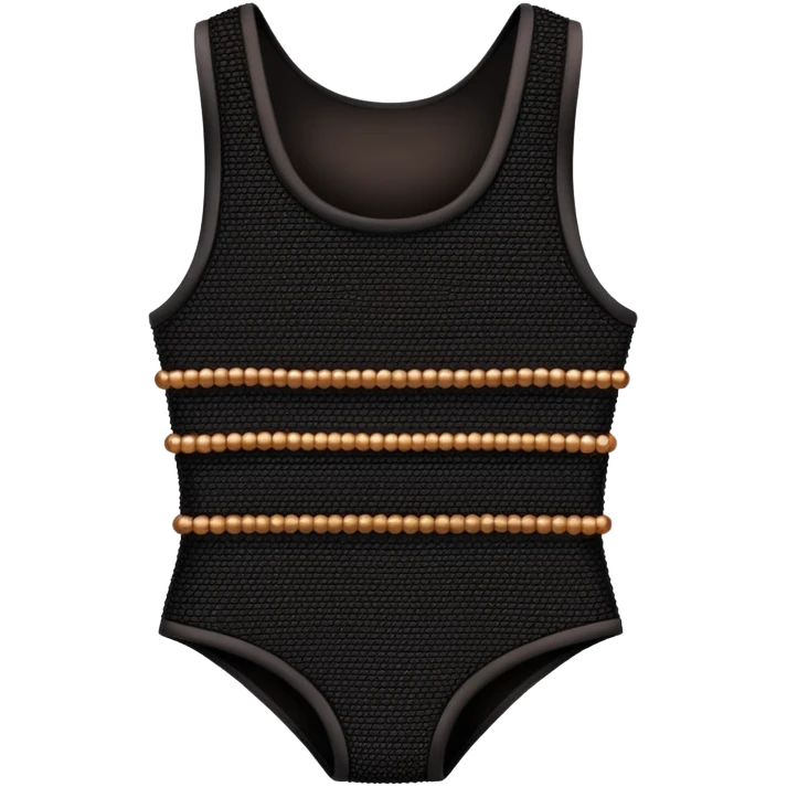 Black weaved tank top body suit with brown beads emoji