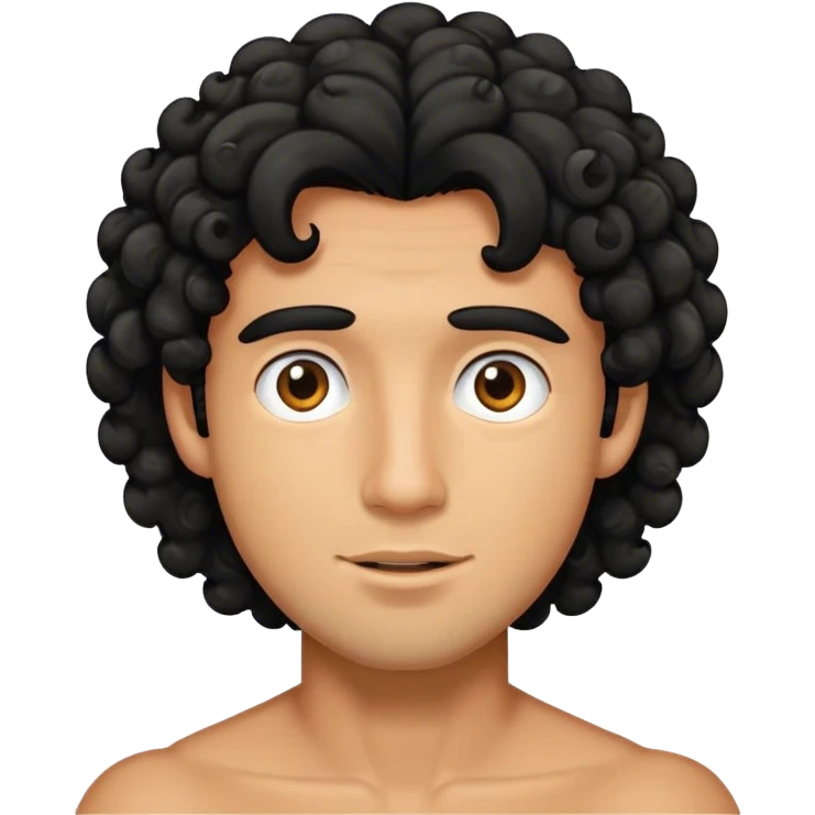 Guy with curly black hair  emoji